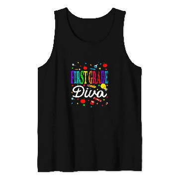 Discover First Grade Diva Back To School Teacher Student Tank Tops
