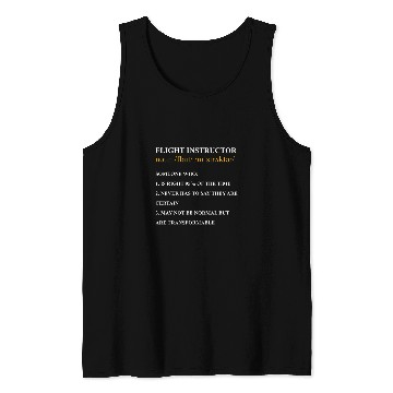 Discover Flight Instructor Pilot Aviation Trainer 24 Tank Tops