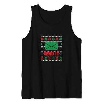 Discover Send It Mail Carrier Postal Worker Mailman xmass Christmas Tank Tops