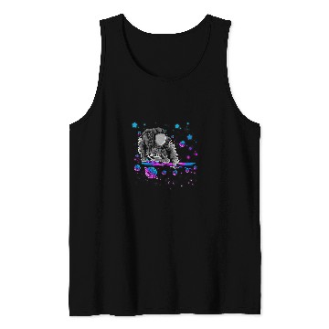 Discover Astronomy Galaxy Billiard Player Astronaut Pool Player Star Tank Tops