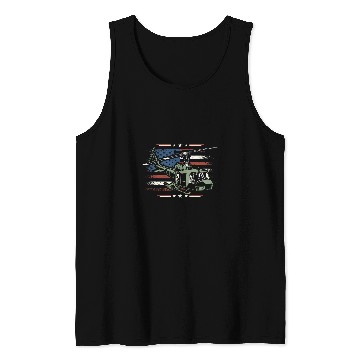 Discover USA Helicopter Pilots Fly Helicopter American Flag Tank Tops