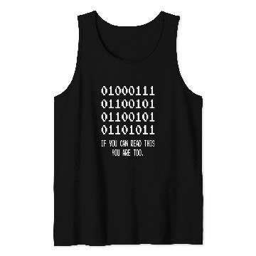 Discover Funny Coder Computer Binary Code Programmer Geek Tank Tops