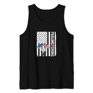 Discover USA Flag American Paramotor Pilot Paramotoring Tank Tops