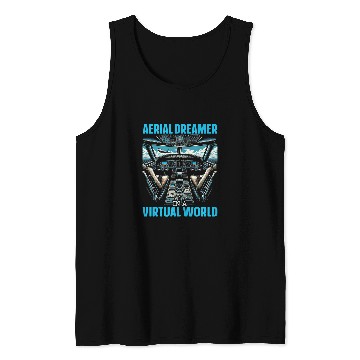 Discover Flight Simulator Aviation Console Pilot Flight Simulation 3 Tank Tops