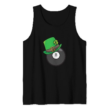 Discover Fun St Patricks Day Billiard Lucky Pool Player 8 Ball Tank Tops