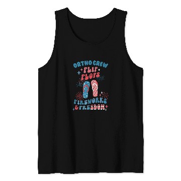 Discover Ortho Crew Orthopedic nurses July 4th Memorial Veterans Day Tank Tops