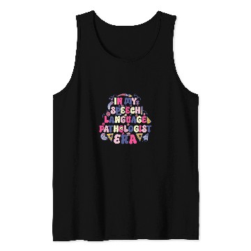 Discover SLP Groovy Speech Language Pathologist Era Speech Therapist Tank Tops