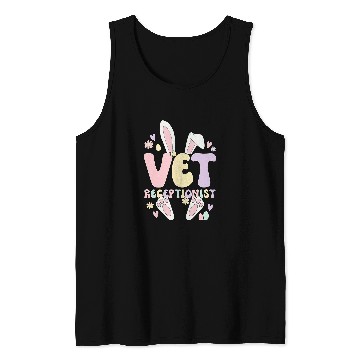 Discover Vet Receptionist Easter Bunny Veterinary Receptionist Tank Tops