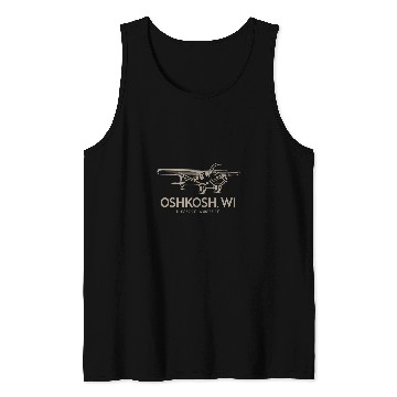 Discover Oshkosh Flight Coordinates vintages Airplane Aviators Tank Tops