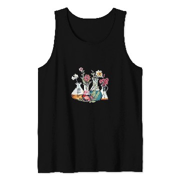 Discover Floral Beakers Laboratory Chemistry Lab Scientist Lab Tech Tank Tops