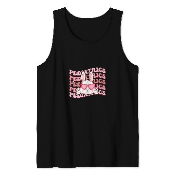 Discover Groovy Pediatrics Bunny Easter PEDS nurses Crew Easter Day Tank Tops
