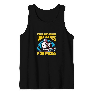 Discover Web Developer Pizza Computer Coder Programmer Web Dev Tank Tops