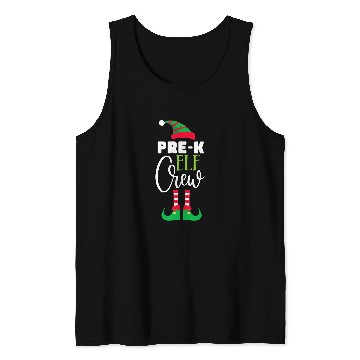 Discover PreK Elf Crew Christmas Matching PJs Teacher Student Tank Tops