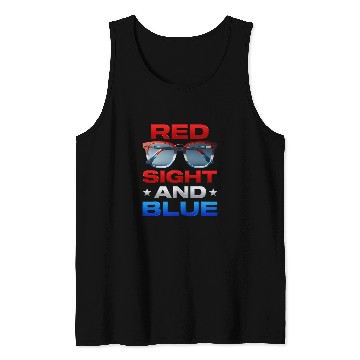 Discover Optometry 4th of July Optician Optometrist Red Sight Blue Tank Tops
