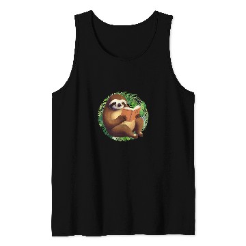 Discover Sloth Reading Book Slow Reader School Teacher Cute Animal Tank Tops