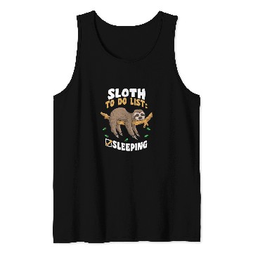 Discover Sloth Sleeping To Do List Funny Lazy Sloth Tank Tops