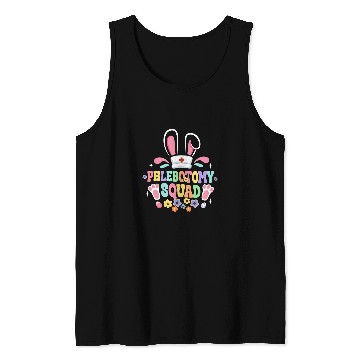 Discover Groovy Phlebotomy Squad Phlebotomist Bunny Ear Flower Easter Tank Tops