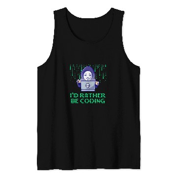 Discover Id Rather Be Coding Computer Programming Educational Tank Tops