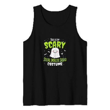Discover Funny Halloween This is my Scary Social Worker Squad Custome Tank Tops