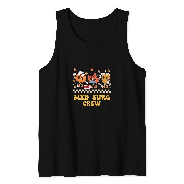 Discover Med Surg Crew Pumpkin Pie Fall Leaf Thanksgiving nurses Retro Tank Tops
