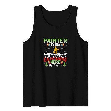 Discover Painter by Day Christmas Hero Night Painter Christmas Tank Tops