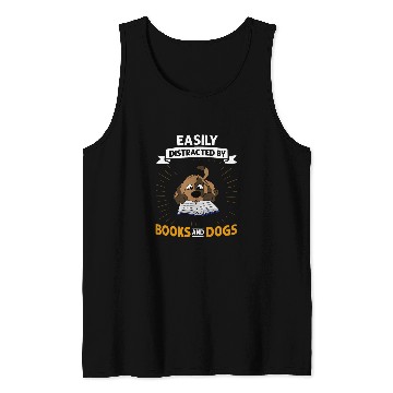 Discover Book Dog Reading Bookworm Librarian Reader Tank Tops