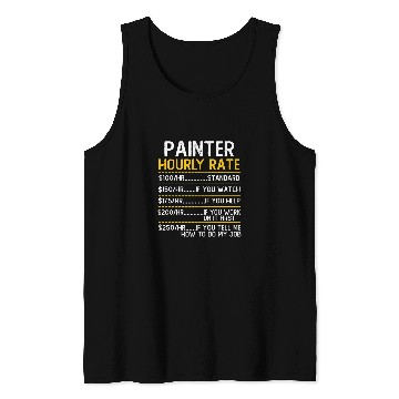 Discover Painter Hourly Rate Price Chart Labor Funny Handyman Tank Tops