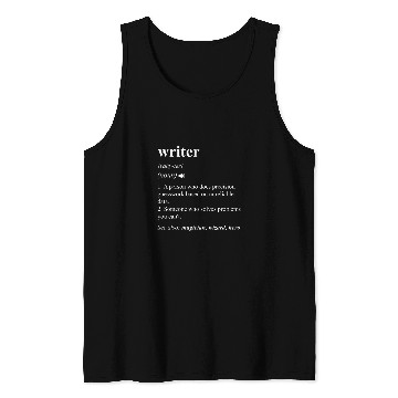 Discover Writer Funny Dictionary Definition Tank Tops