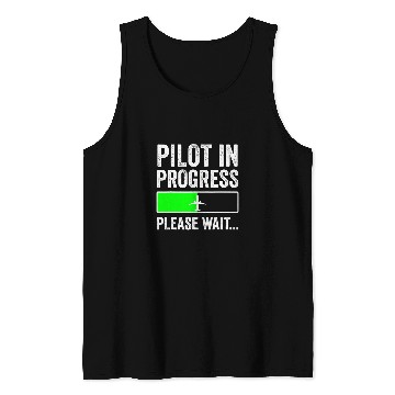 Discover Funny Flight School Student Pilot In Progress Tank Tops