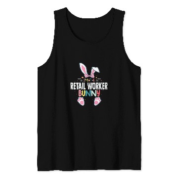 Discover Im The Retail Worker Bunny Easter Day Rabbit Matching Tank Tops
