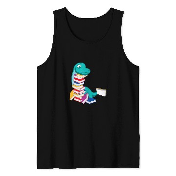 Discover Dinosaur Reading Book Person or Bookish Tank Tops