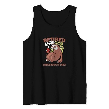 Discover Sloth drinking coffee Funny Retirement Design Tank Tops