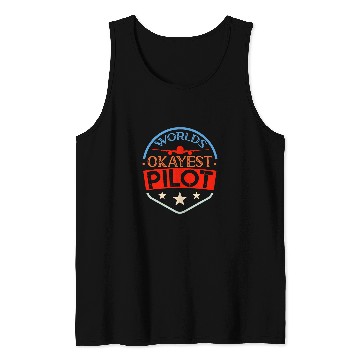 Discover Worlds Okayest Pilot American Flag Navigation Flight Pilot Tank Tops
