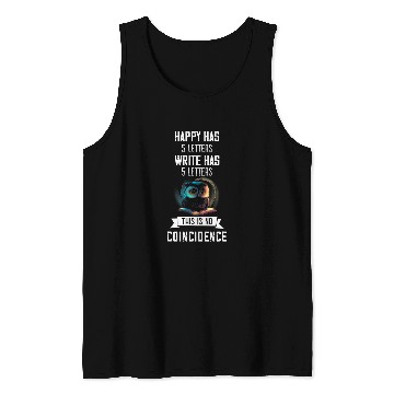 Discover Writer No Coincidence Owl Writing Novel Book Lover Reading Tank Tops