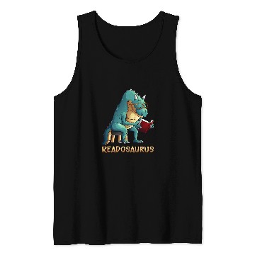 Discover Cool Readosaurus Funny Dinosaur Reading Book Lover Gift Tank Tops