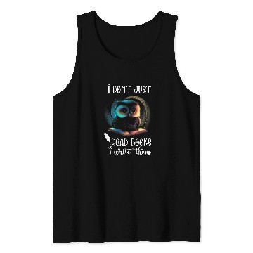 Discover Writer Owl I Dont Read Books Reading Novel Typewriter Tank Tops