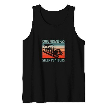 Discover Mens Pontooning Lake Cool Grandpas Steer Pontoons Tank Tops