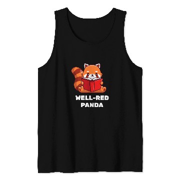 Discover Funny Reading Red Panda Book Lover Nerd Gift Tank Tops