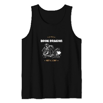 Discover Im A Book Dragon Not A Worm Book Lover Tank Tops
