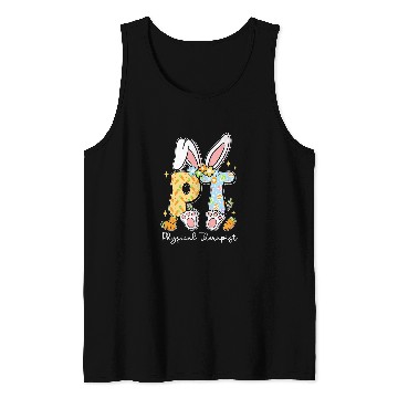 Discover Physical Therapist PT Physical Therapy Bunny Easter Day Tank Tops