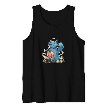 Discover Funny magic cat with magic book and magic ball Tank Tops