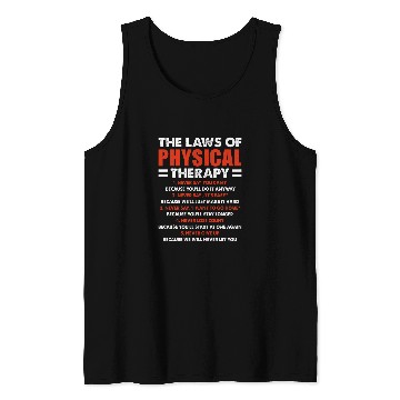 Discover PT Physical Therapist The Laws Of Physical Therapy 12 Tank Tops