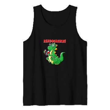 Discover Cool Readosaurus Funny Dinosaur Reading Book Lover Gift 2 Tank Tops