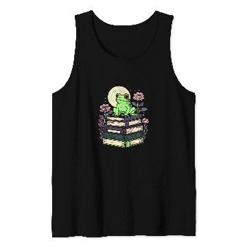 Discover Literary Botanical Art Cottagecore Frog Tank Tops