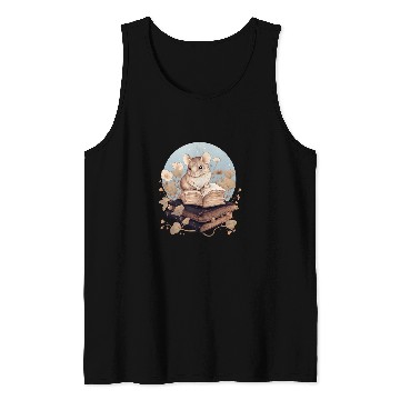 Discover Cottagecore Flowers Mouse Read A Book Lover Bookworm 3 Tank Tops