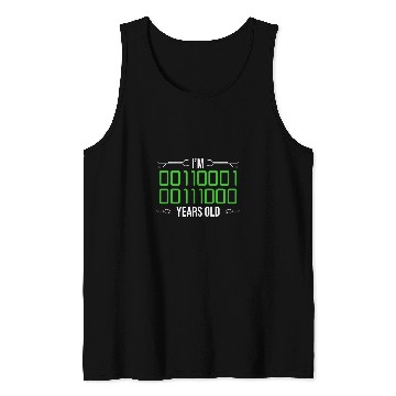 Discover Im 18 years Old in Binary Code Programmer Developer Tank Tops