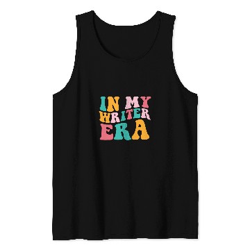 Discover In My Writer Era Groovy Book Writer Tank Tops