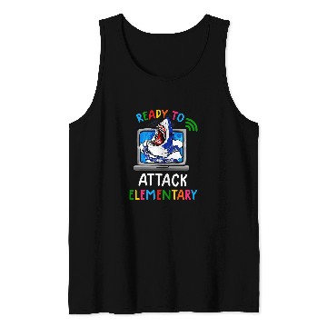 Discover Ready To Attack Virtual Elementary Shark Back To School Tank Tops