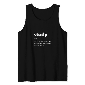 Discover Study Defintion Cool Gift for Student College Uni Tank Tops
