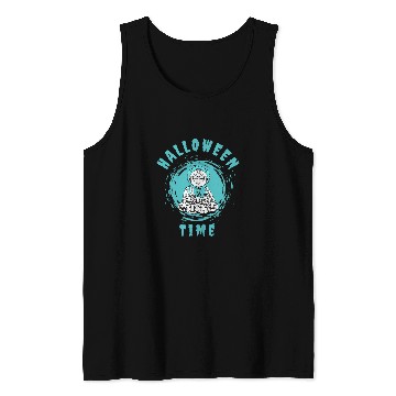 Discover Halloween Time Creepy Freaky Robot Computer Scientist Nerd Coder Tank Tops